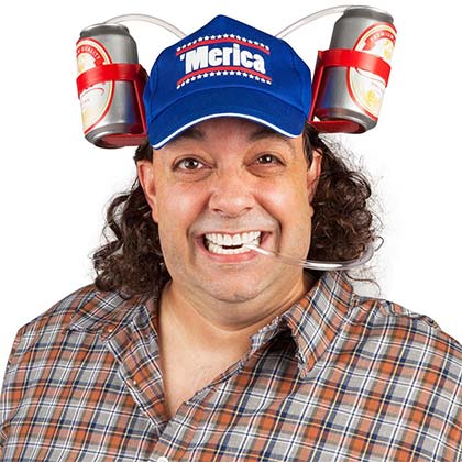 'Merica Mullet Beer Drinking Hat