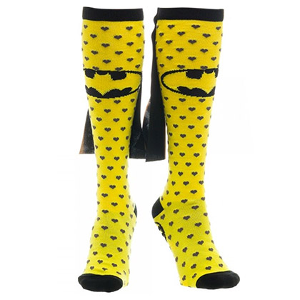 Batman Yellow Cape Women's Heart Socks $9.99