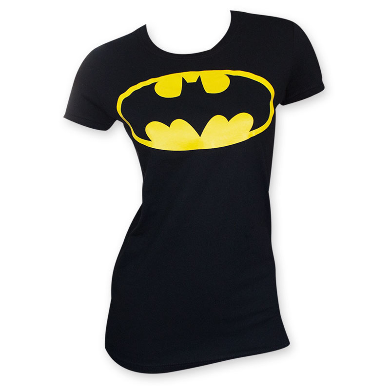 Batman Juniors Black Bat Logo T-Shirt | SuperheroDen.com