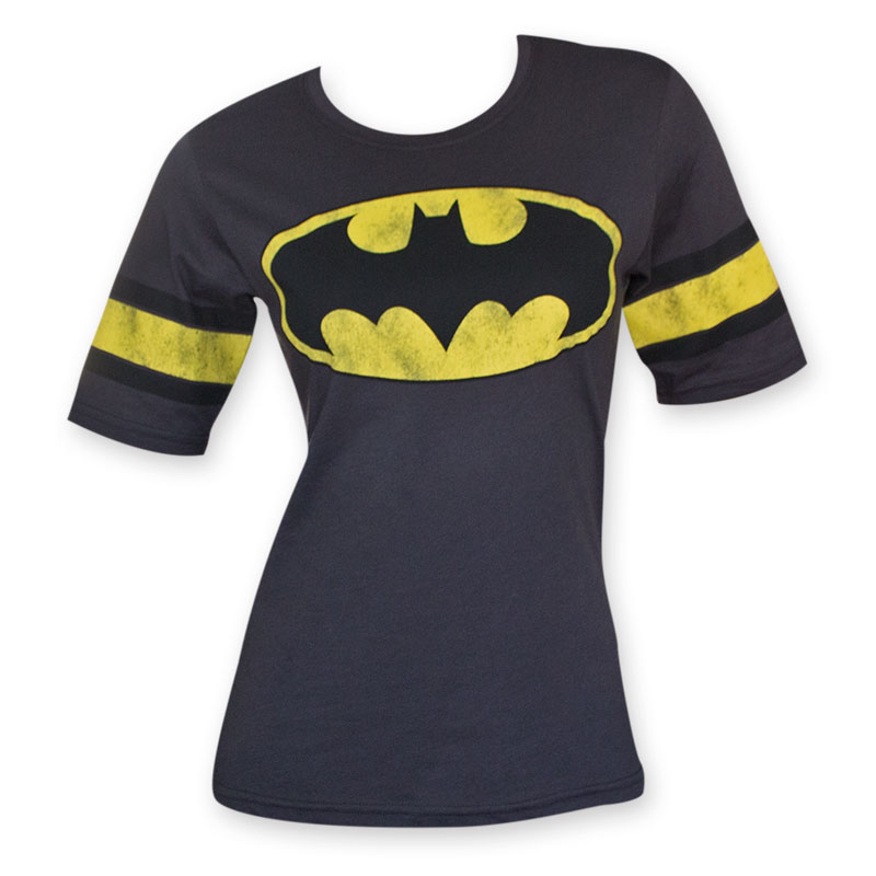 Batman Hockey Style Women's Black Bat Logo Shirt | SuperheroDen.com