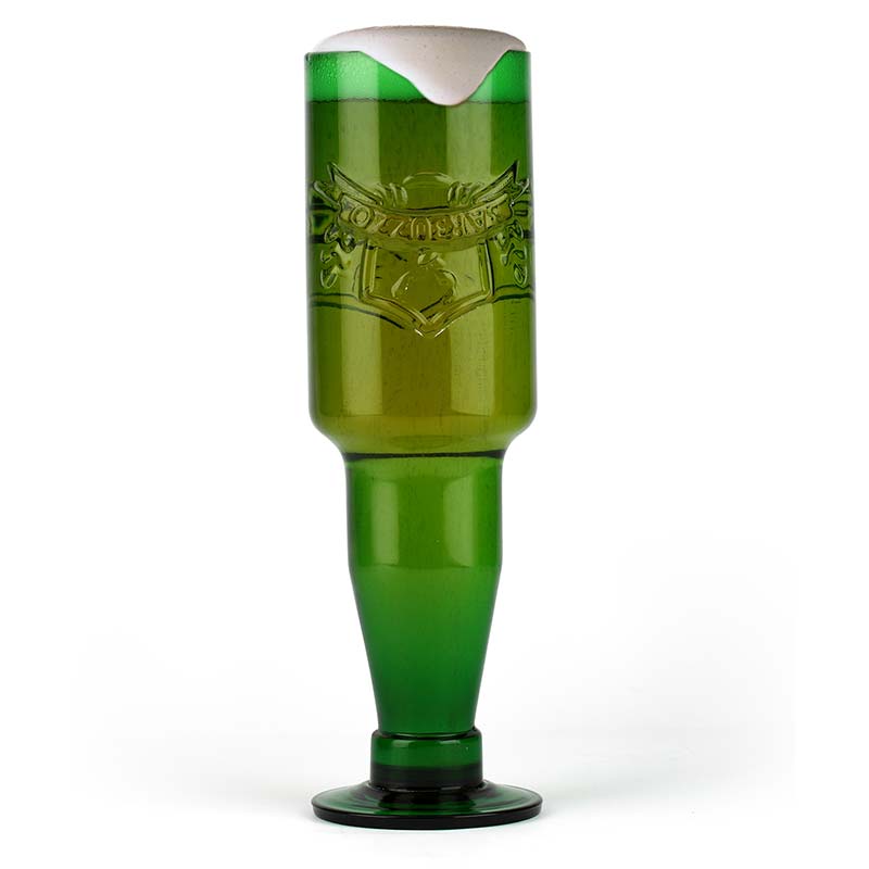 Craft Draft Green Repurposed Beer Drinking Glass Craft Draft Green Repurposed Beer Drinking Glass