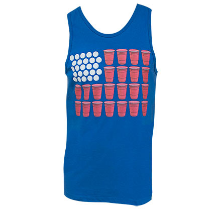 American Flag Patriotic Beer Pong Tank Top