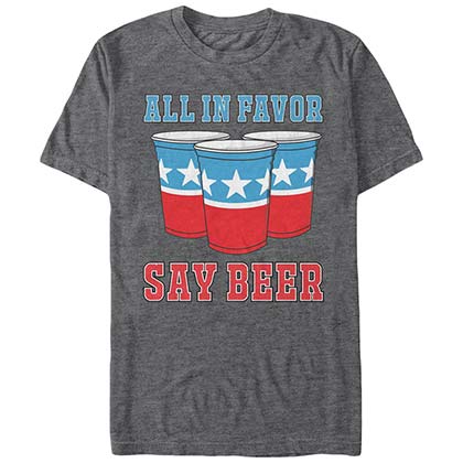 Red White and Blue All In Favor Say Beer Tshirt