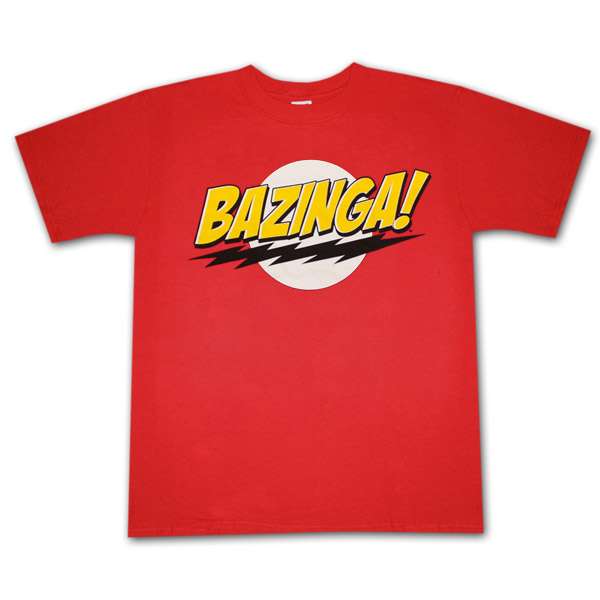 Big Bang Theory Bazinga Logo Red Graphic Tee Shirt