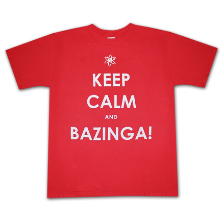 Big Bang Theory Keep Calm & Bazinga T Shirt - Red