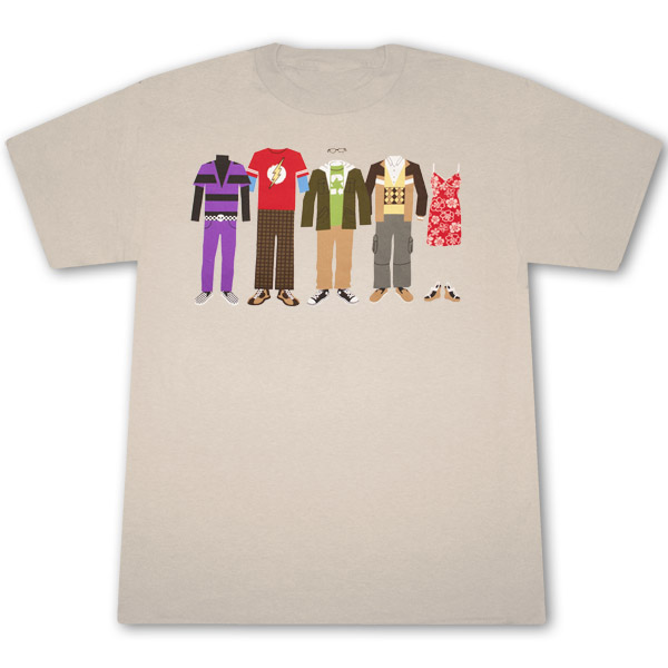 The Big Bang Theory Character Clothes Tan Graphic Tee Shirt The Big Bang Theory Character Clothes Tan Graphic Tee Shirt