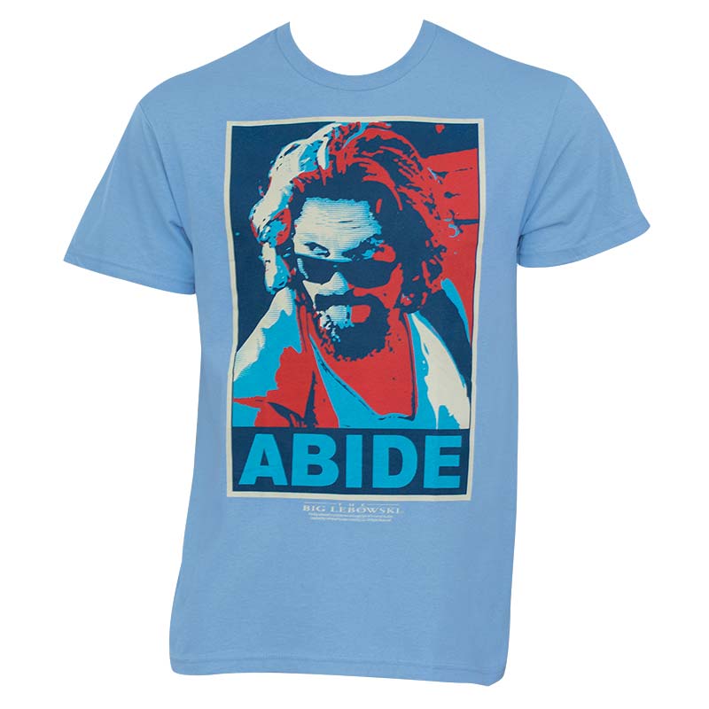 The Big Lebowski Posterized Abide Light Blue Graphic T-Shirt The Big Lebowski Posterized Abide Light Blue Graphic T-Shirt
