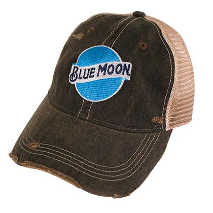 Blue Moon Retro Brand Brown Mesh Mens Trucker Hat