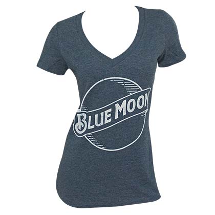 Blue Moon Logo Women's Heather Blue Tee Shirt