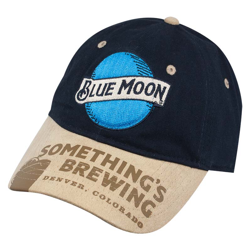 Blue Moon Navy Suede Brim Strapback Hat