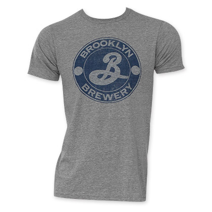 Brooklyn Brewery Men's Grey Circle Logo Tee Shirt