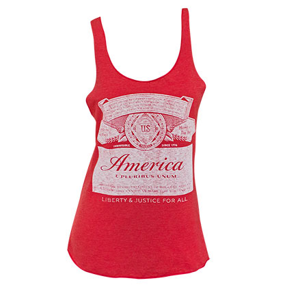 Budweiser America Label Racerback Women's Red Tank Top Shirt