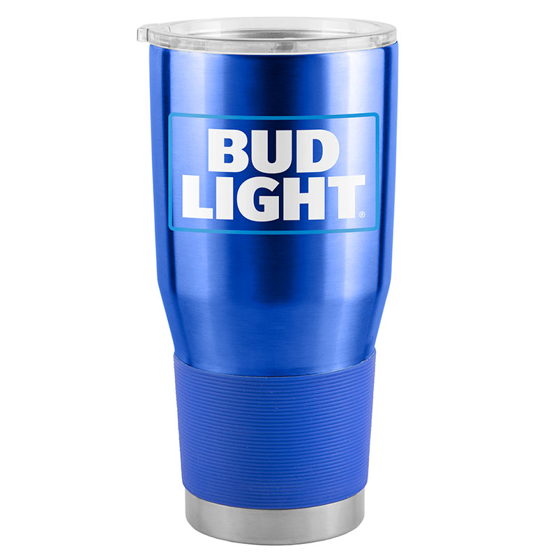 Bud Light Blue 30 Oz Metal Tumbler Cup Bud Light Blue 30 Oz Metal Tumbler Cup