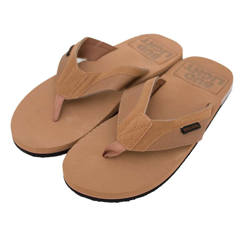 Bud Light Tan Debossed Men's Sandals Bud Light Tan Debossed Men's Sandals