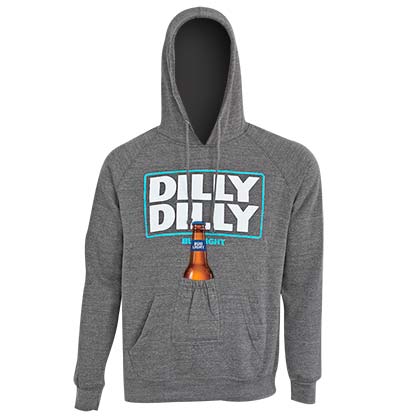 Bud Light Grey Dilly Dilly Beer Pouch Hoodie