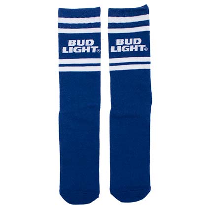 Bud Light Blue Striped Socks