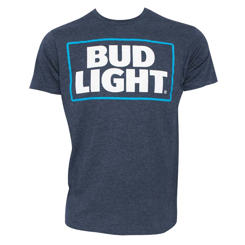 Download Bud Light Men's Heather Navy Blue Basic Logo T-Shirt