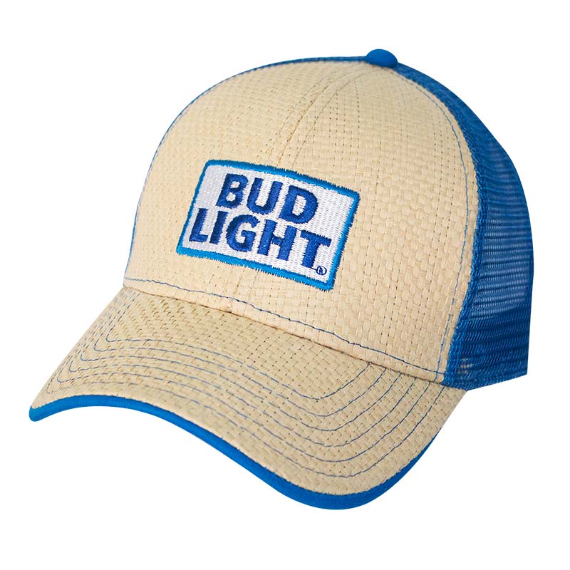 Bud Light Beige Straw Trucker Hat Bud Light Beige Straw Trucker Hat