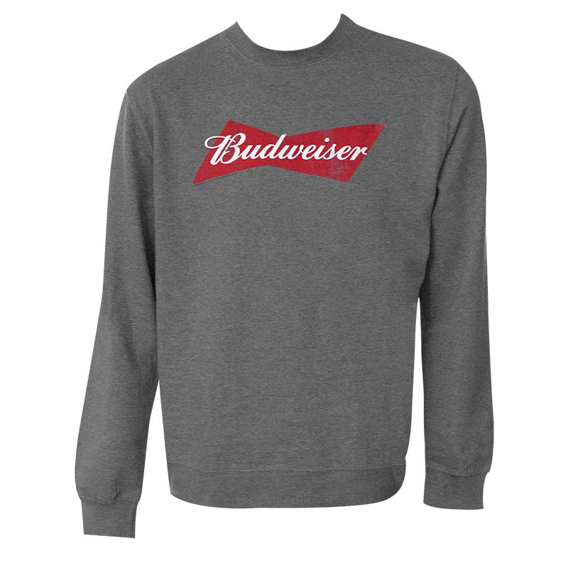 Budweiser Logo Grey Crewneck Sweatshirt