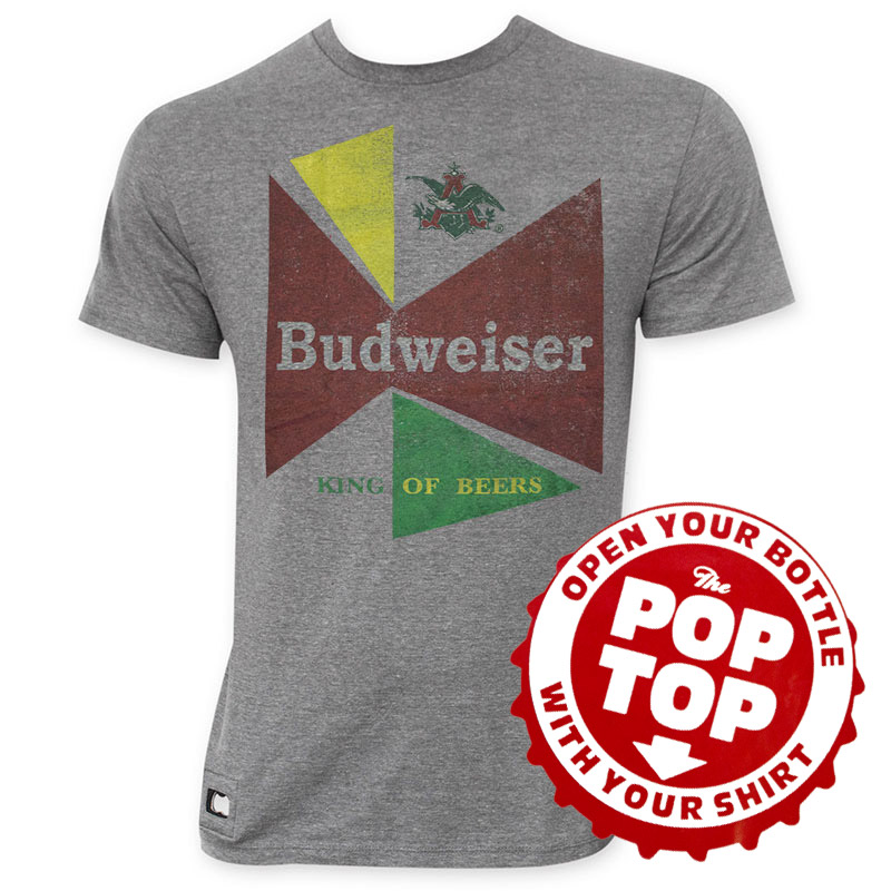 Budweiser Men's Gray 60's Pop Top T-Shirt