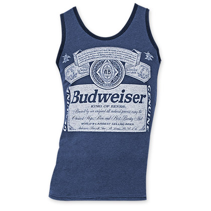 Budweiser Men's Navy Blue Tank Top