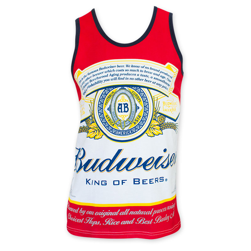 Budweiser Men's Bottle Label Tank Top Budweiser Men's Bottle Label Tank Top