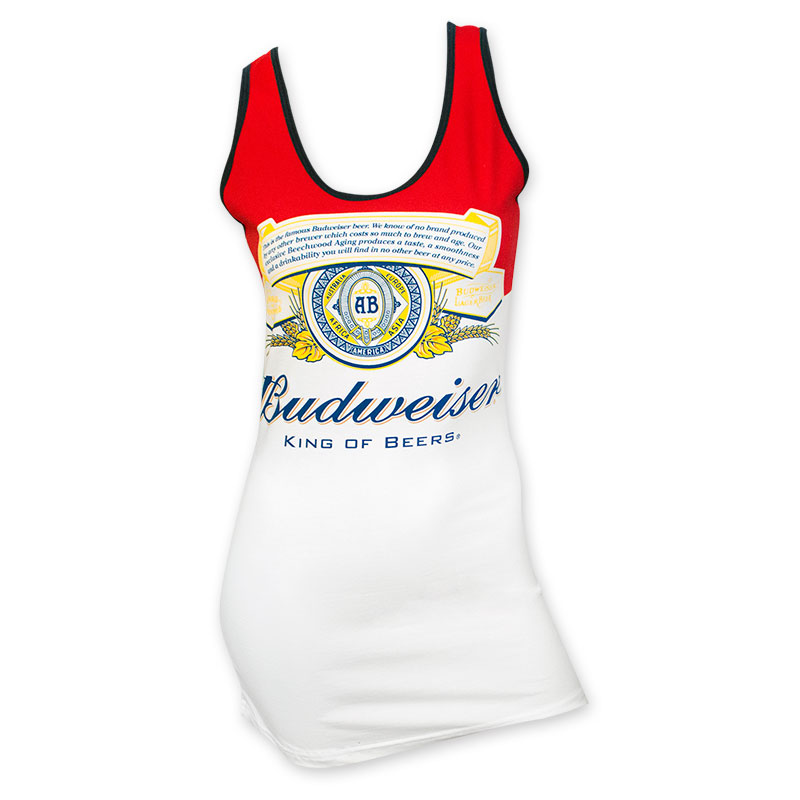 Budweiser Red And White Label Womens Tank Top 