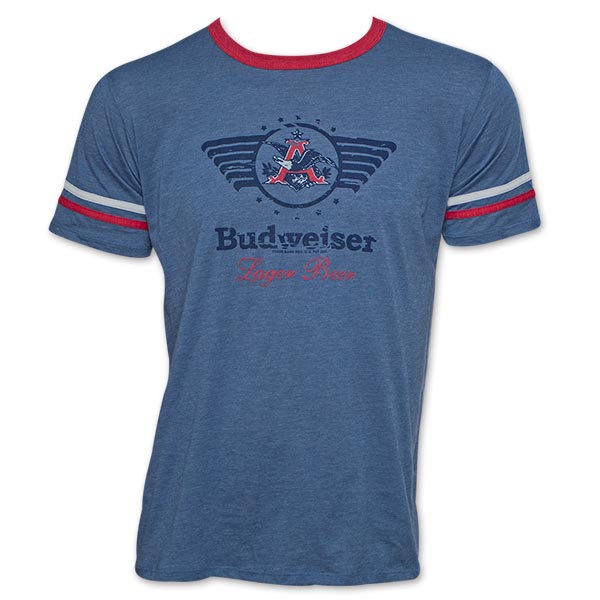 Retro Budweiser A Eagle Lager Beer Soccer V-Neck T-Shirt