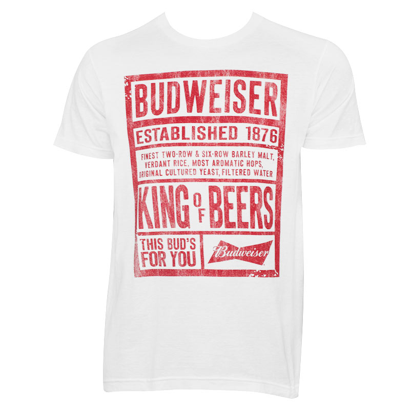 Budweiser Men's White Boardwalk T-Shirt