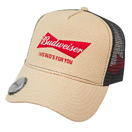 Budweiser Adjustable Straw Bottle Opener Hat