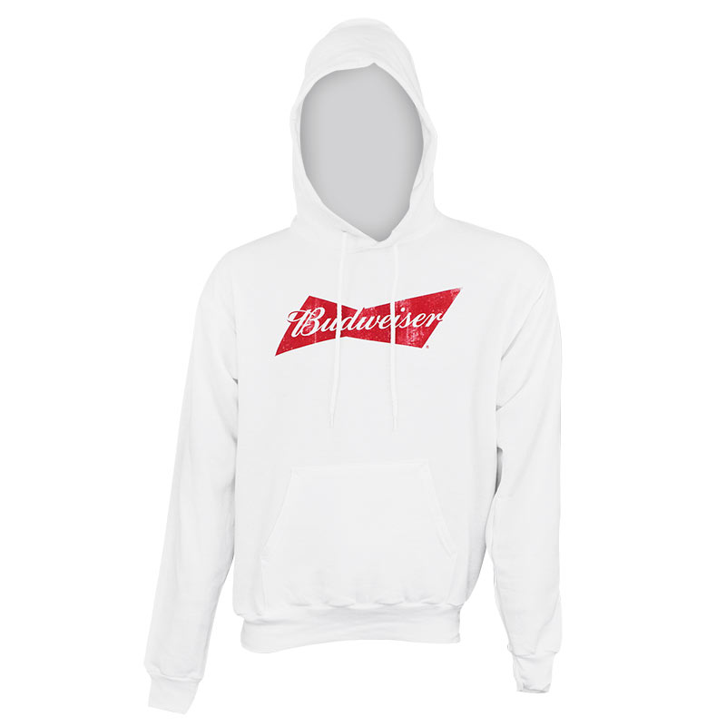 Budweiser Men's White Logo Hoodie Budweiser Men's White Logo Hoodie