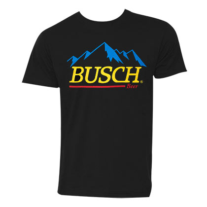 Busch Beer Gold Logo Black Tee Shirt
