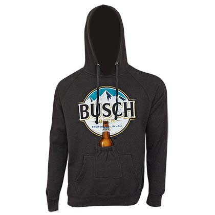 Busch Logo Black Beer Pouch Hoodie