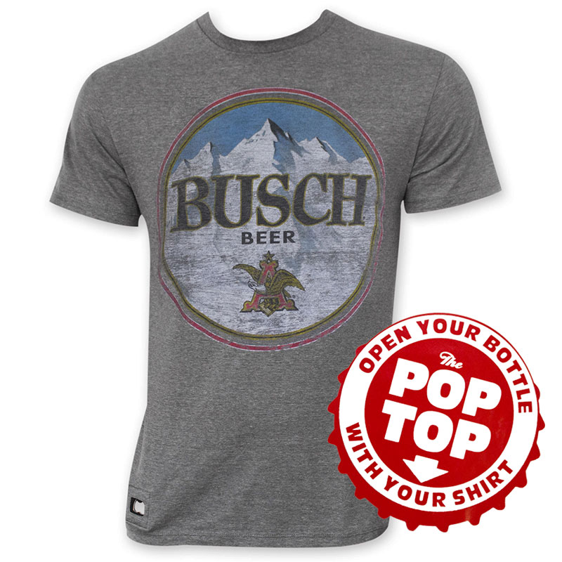 Busch Pop Top Men's Gray T-Shirt