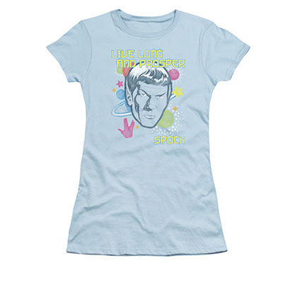 Star Trek Japanese Spock Blue Juniors T-Shirt