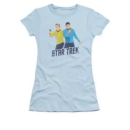 Star Trek Phasers Ready Blue Juniors T-Shirt