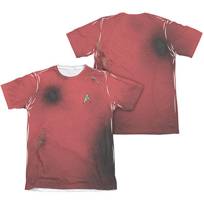 Star Trek TOS Dead Redshirt Two-Sided Costume Red Sublimation T-Shirt
