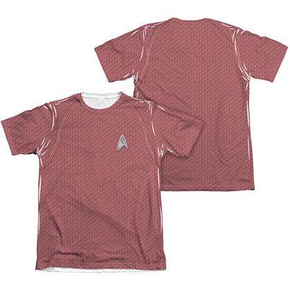 Star Trek Movie Engineering Red Two-Sided Costume Sublimation T-Shirt