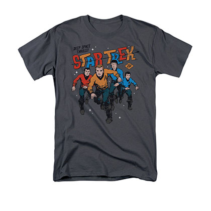 Star Trek Men's Gray Deep Space Thrills Tee Shirt