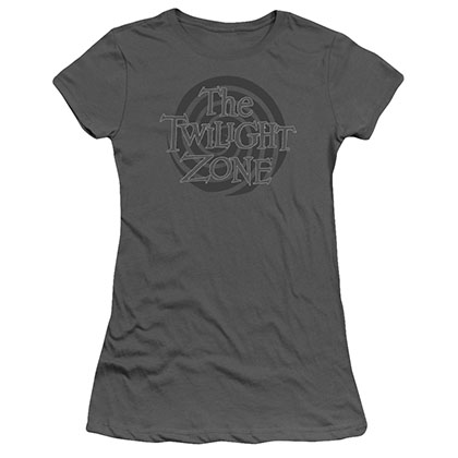 Twilight Zone Spiral Logo Gray Juniors T-Shirt