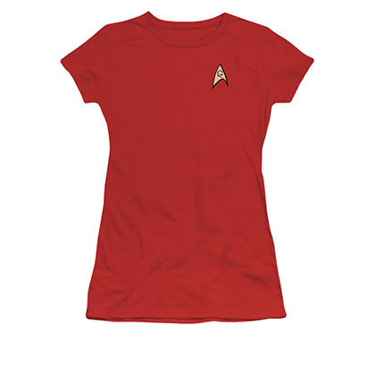 Star Trek TOS Engineering Uniform Costume Red Juniors T-Shirt