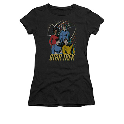 Star Trek Warp Factor 4 Black Juniors T-Shirt