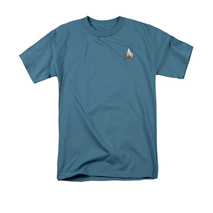 Star Trek TNG Science Uniform Costume Blue T-Shirt
