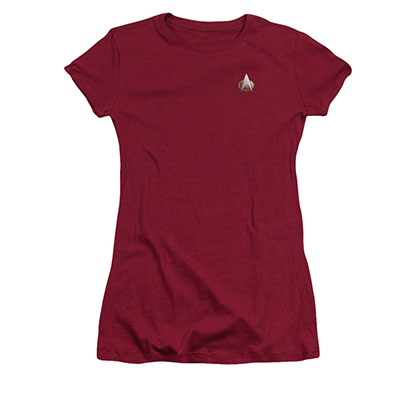 Star Trek TNG Command Uniform Costume Red Juniors T-Shirt