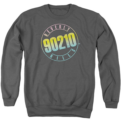Beverly Hills 90210 Color Blend Logo Gray Crew Neck Sweatshirt