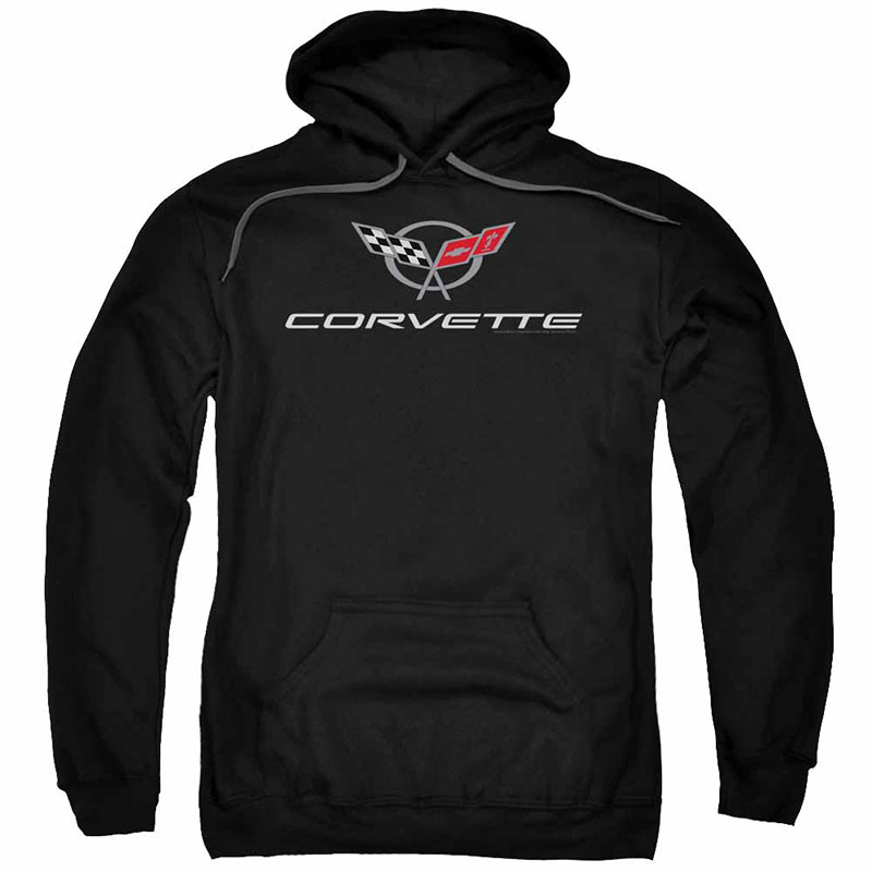 Chevy Corvette Modern Emblem Black Pullover Hoodie Chevy Corvette Modern Emblem Black Pullover Hoodie