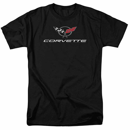 Chevy Corvette Modern Emblem Black T-Shirt