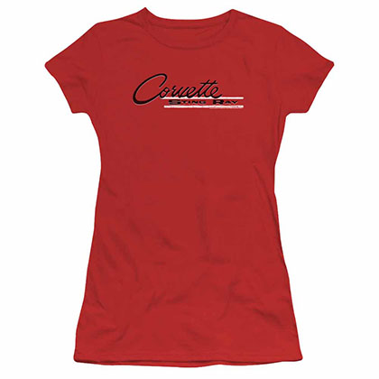 Chevy Retro Stingray Red Juniors T-Shirt