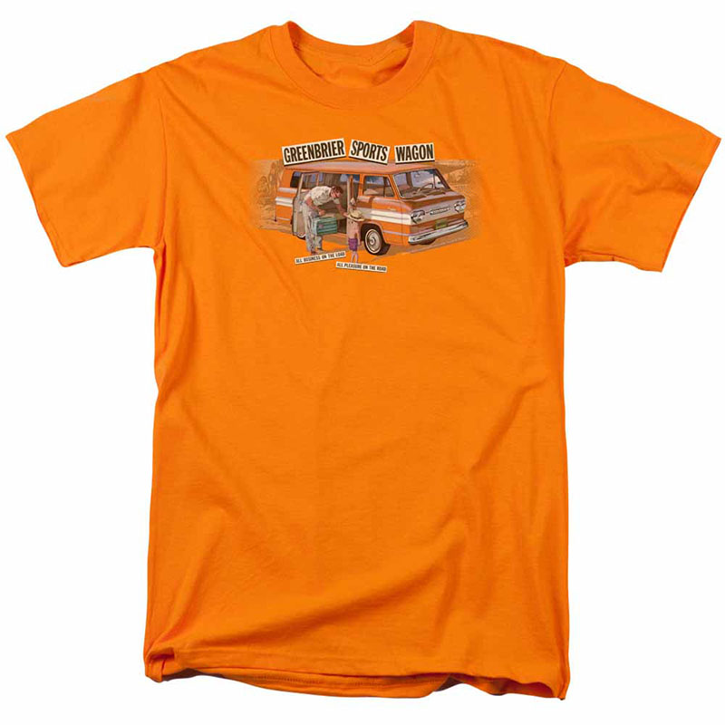 Chevy Greenbrier Corvair Sport Wagon Orange T-Shirt Chevy Greenbrier Corvair Sport Wagon Orange T-Shirt