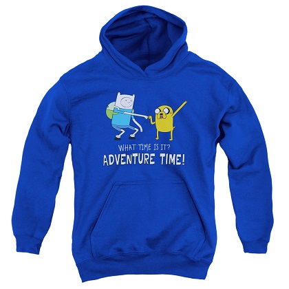 Adventure Time What Time Is It Blue Youth Hoodie